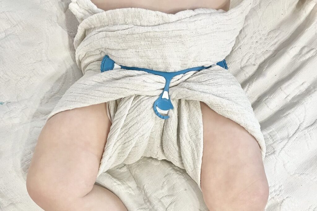 A boy with cloth diaper