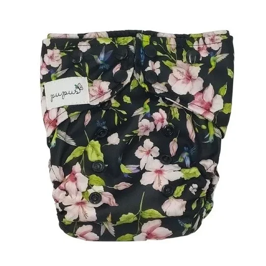 Colourful pocket cloth diaper.