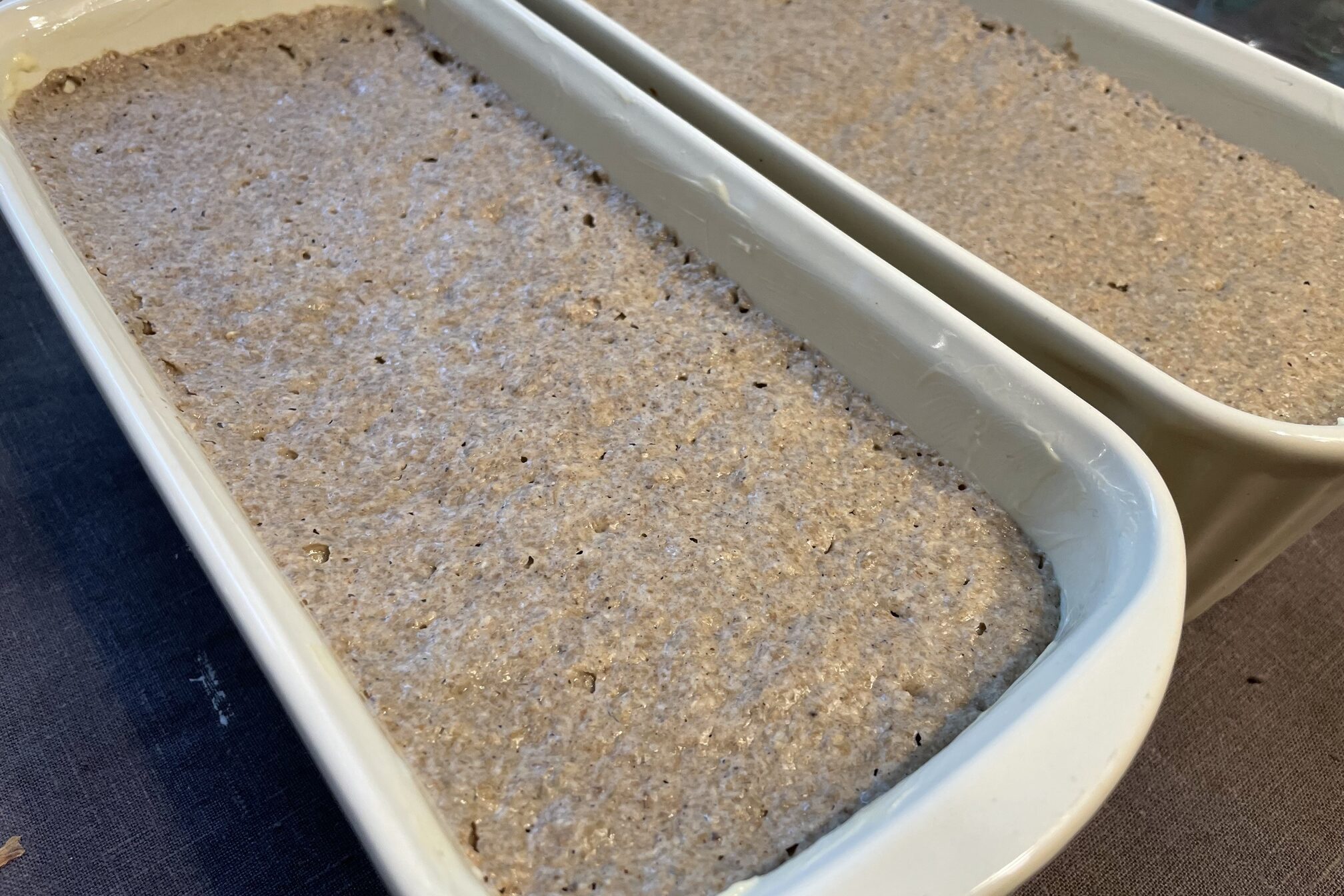 Proofed rye bread.