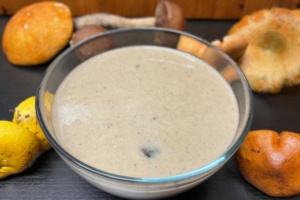 Pureed mushroom soup.