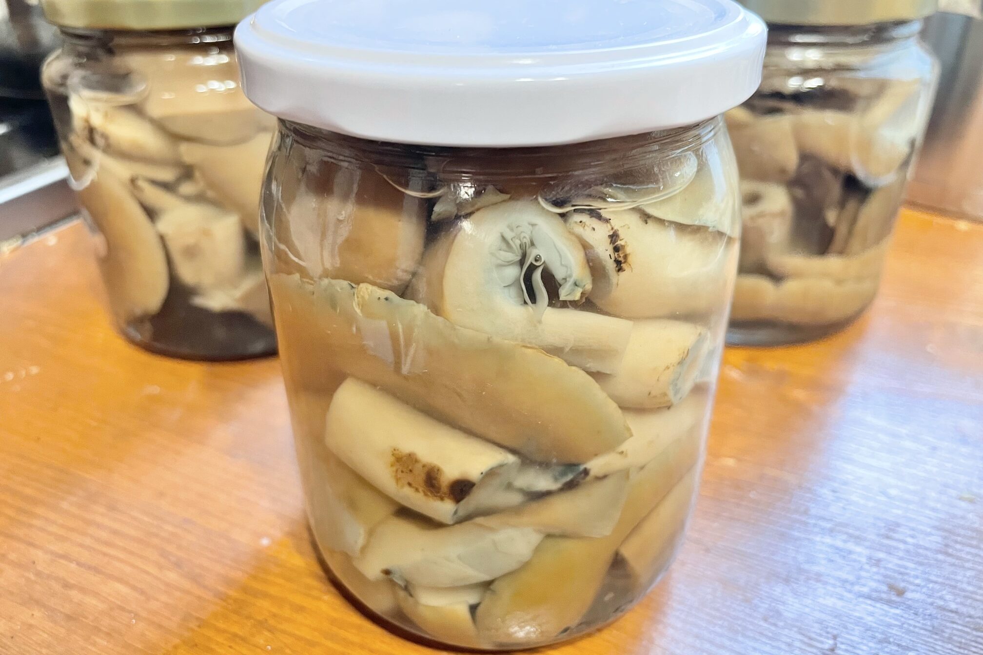 Mushrooms in jars.