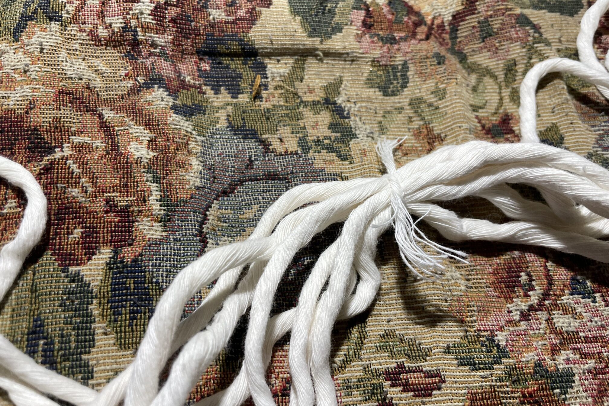 Marked macrame cords.