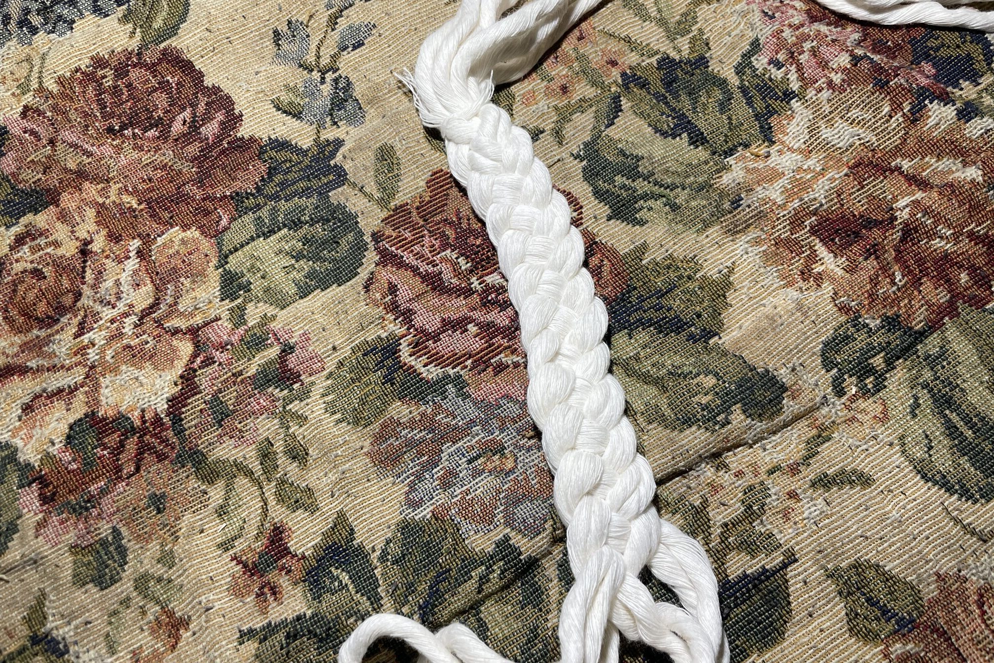 Braided macrame cords.